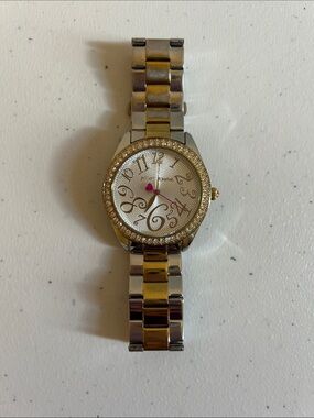 Betsey Johnson Two-Tone Crystal Accent Women's Watch - Silver & Gold